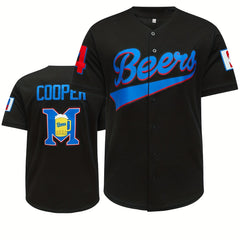 Men's Beer 44 Baseball Jersey Retro Classic Baseball Shirt