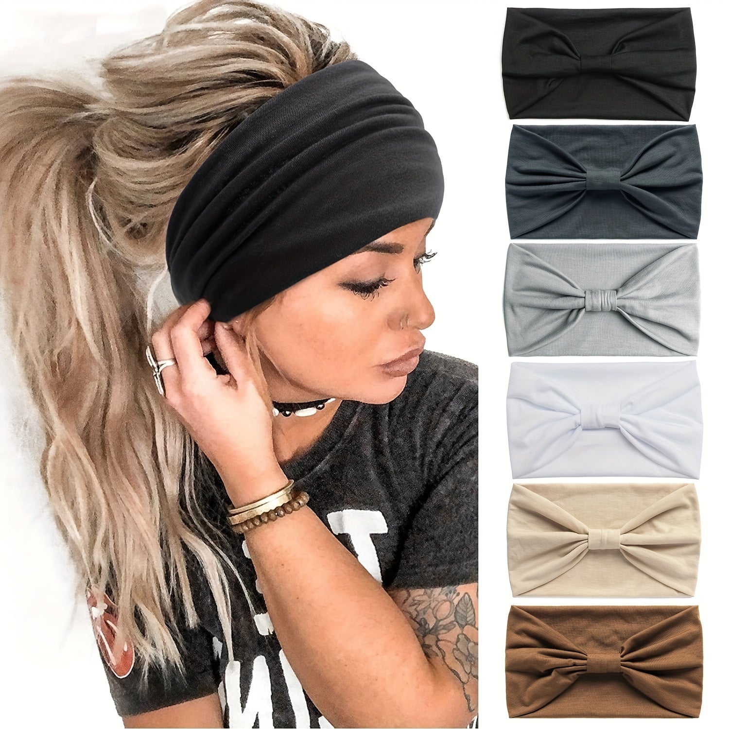 Knitted Headband Stretchy Cross Knot Headband Non Slip Sports Yoga Hair Band
