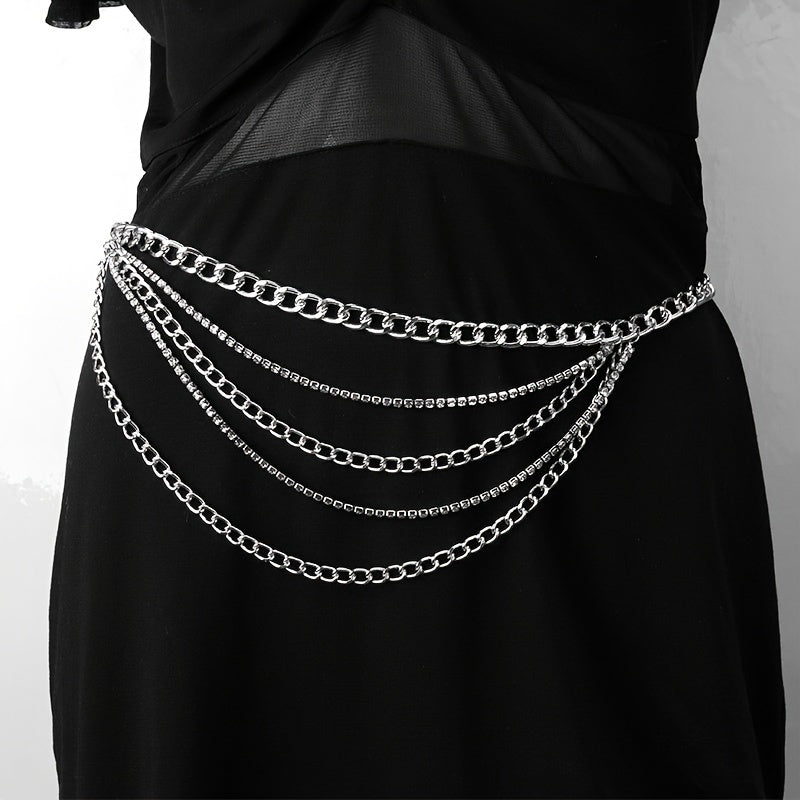 Rhinestone Tassel Waist Chain for Women