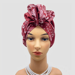 Boho Leopard Print Turban Cap Vintage Beanie