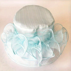 Mesh Flower Organza Sun Hat Breathable Bucket Hat Lightweight Derby Hat