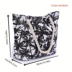 Coconut Tree Beach Shoulder Bag Women's Large Capacity Canvas Handbag