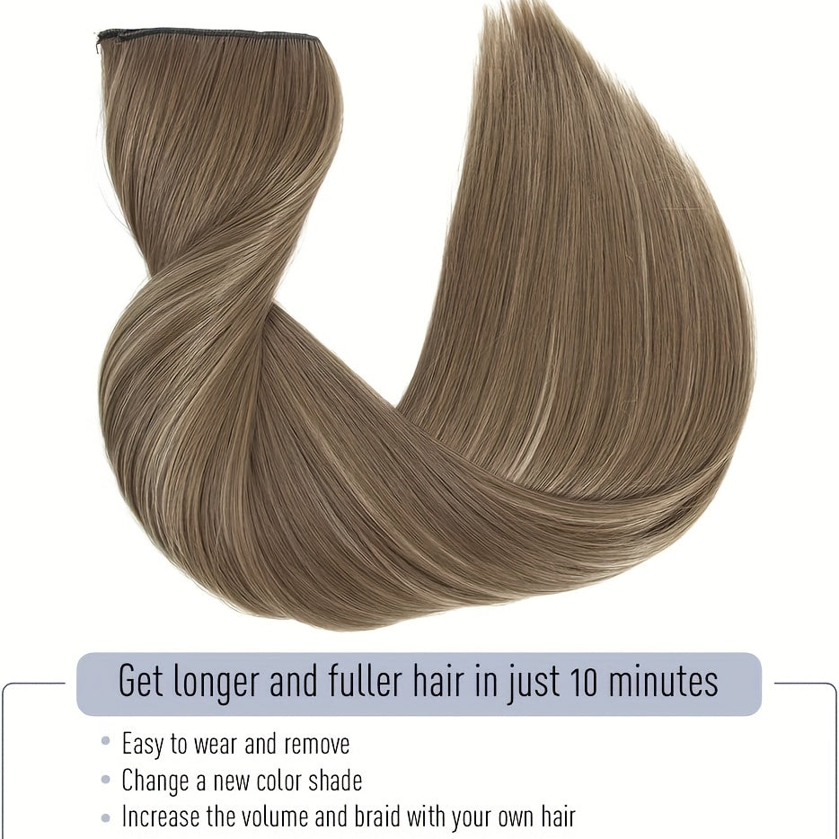 Long Straight Clip In Hair Extensions Synthetic Hair Pieces Natural Look