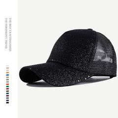 Sequin Fluorescent Baseball Cap Candy Casual Sports Hat Mesh Breathable Trucker