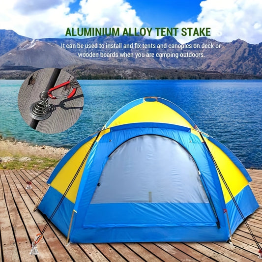4pcs Outdoor Camping Tent Nail Buckle Stainless Steel Octopus Rope Buckle
