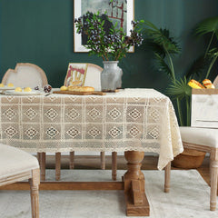 Bohemian Crocheted Cotton Tablecloth for Home Decor