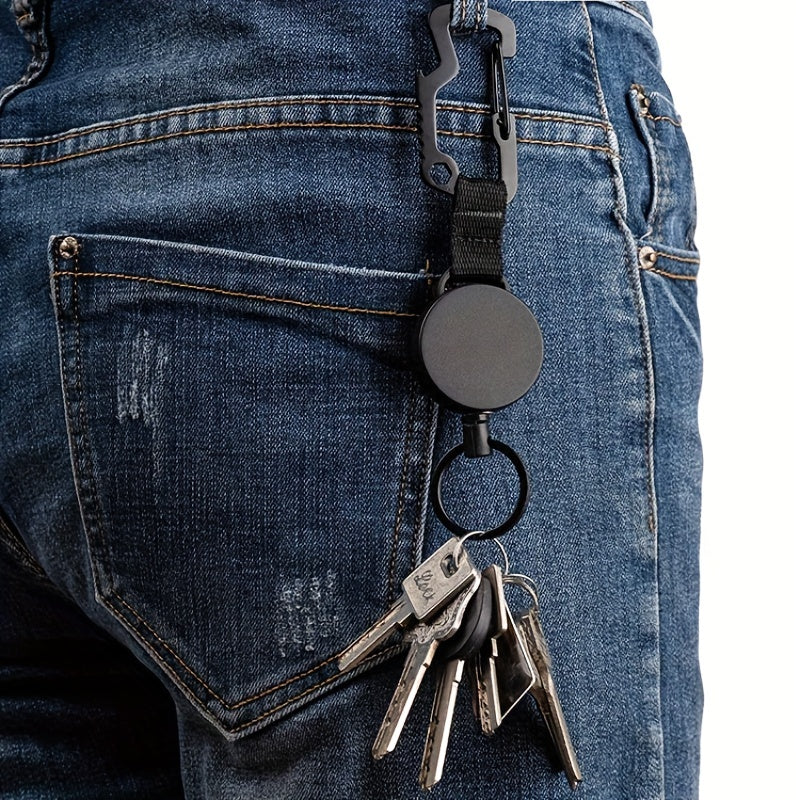 Retractable Keychain High Elastic Wire Rope Quick Hanging Buckle Anti Loss
