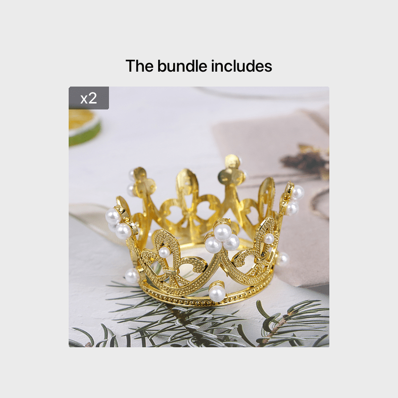 Mini Crown Princess Topper Crystal Pearl Hair Ornaments for Wedding