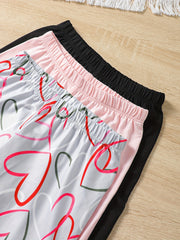 3pcs Girls Ankle Pants Stretchy Printed Legging Pants