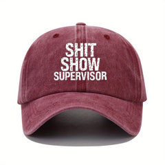 Distressed Baseball Cap Letter Printed Dad Hat Hip Hop Adjustable Sun Hat