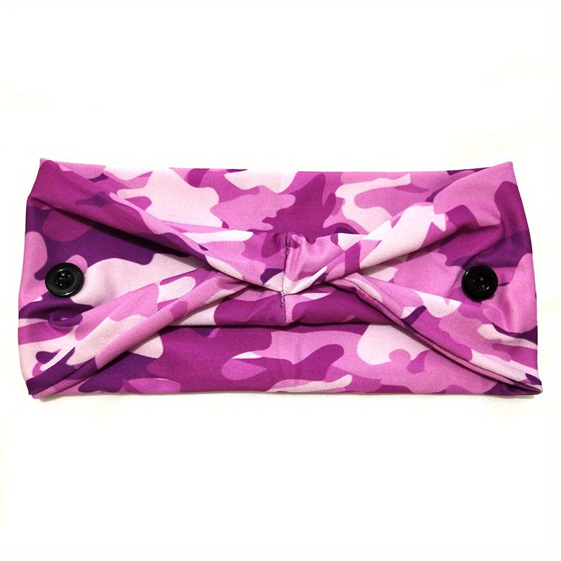 Camo Sports Headband Wicking Elastic Hairband Couple Hair Accessories