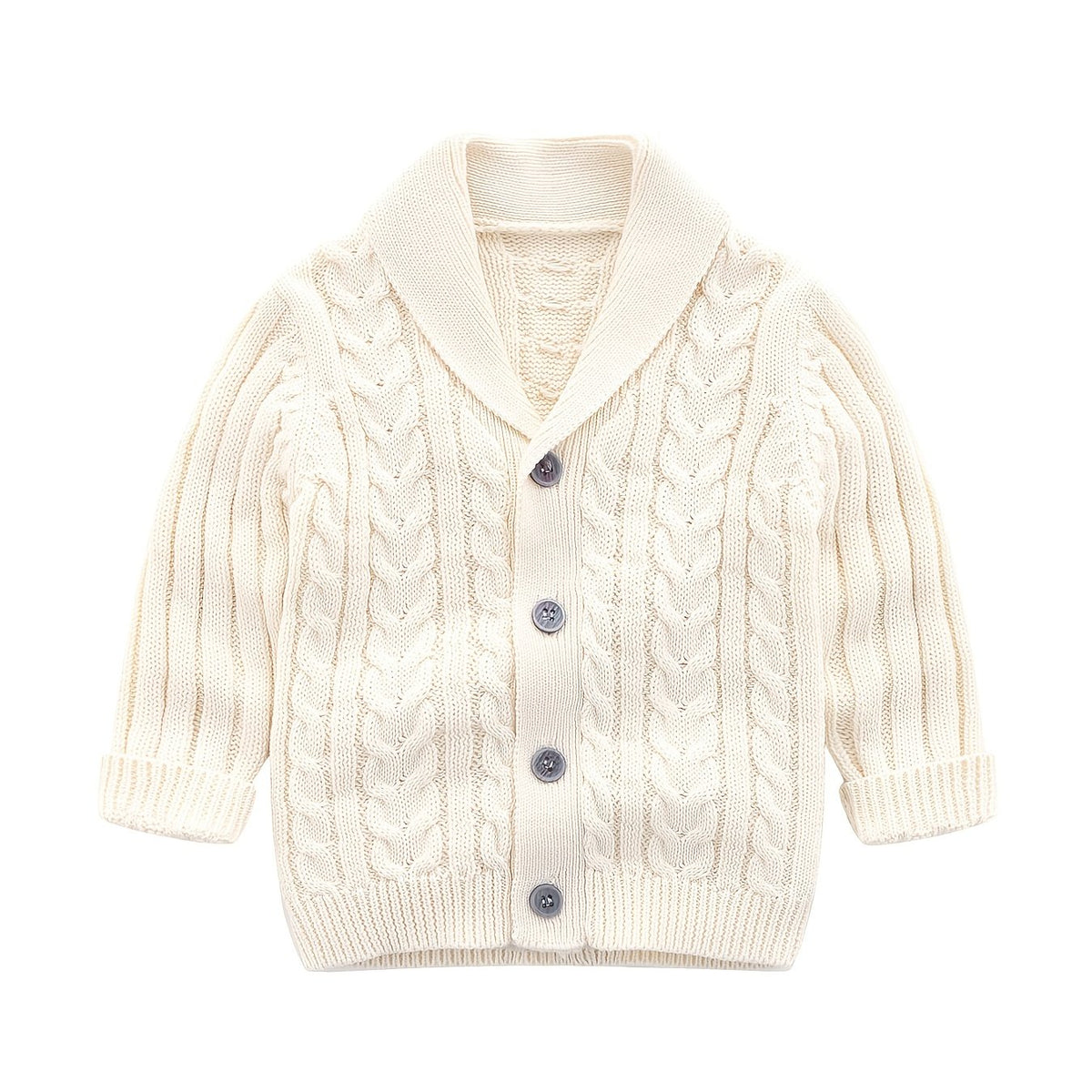 Kids Cable Knit V Neck Cardigan Winter Outwear