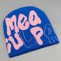 Alphabet Jacquard Multicolor Knit Beanie