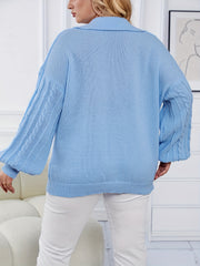  Jacquard Long Sleeve Sweater Women's Pullover Jumper
