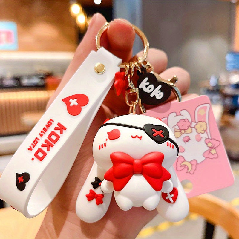 Cartoon Rabbit Keychain Animal Doll Key Ring Purse Bag Backpack Car Charm