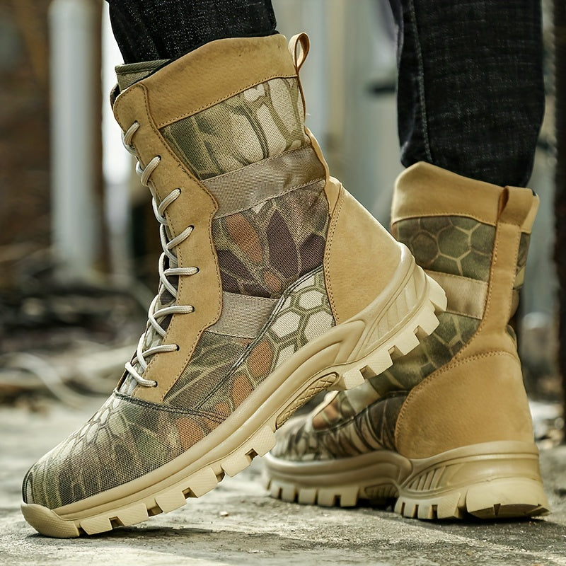 Men's High Top Tactical Work Boots for Outdoor Hiking