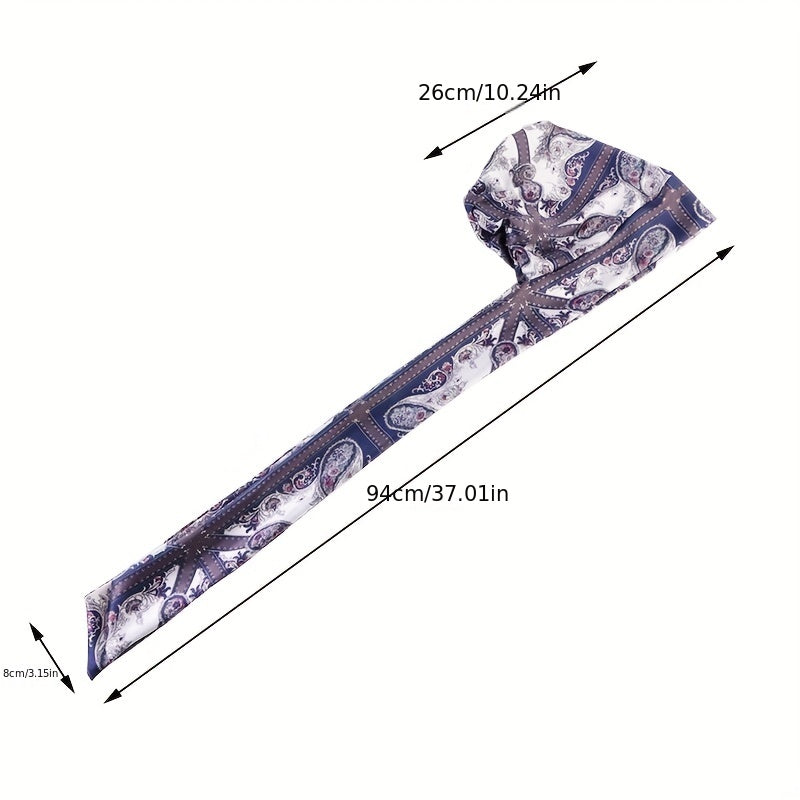 Flower Print Silk Bonnet Lace Up Head Scarf Night Cap Chemo Hat
