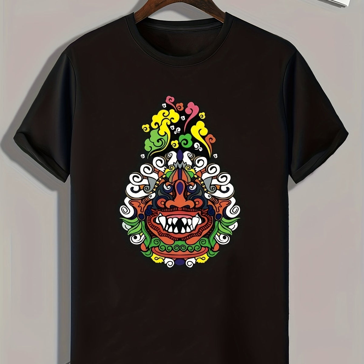 Monster Print Men's Graphic T-shirt for Summer