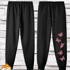  Women's Butterfly Graphic Fleece Joggers