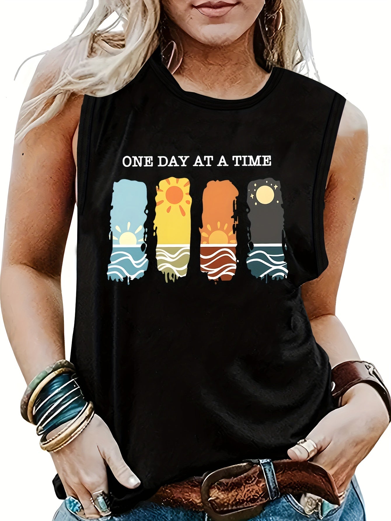 Summer Graphic Print Tank Top Women's Clothing