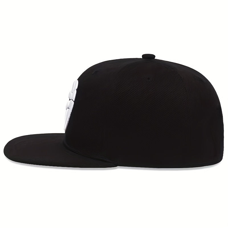 Men's High Embroidered Flat Brim Hat