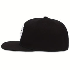 Men's High Embroidered Flat Brim Hat