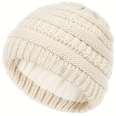 Satin Lined Toddler Beanie Knitted Hat for Winter
