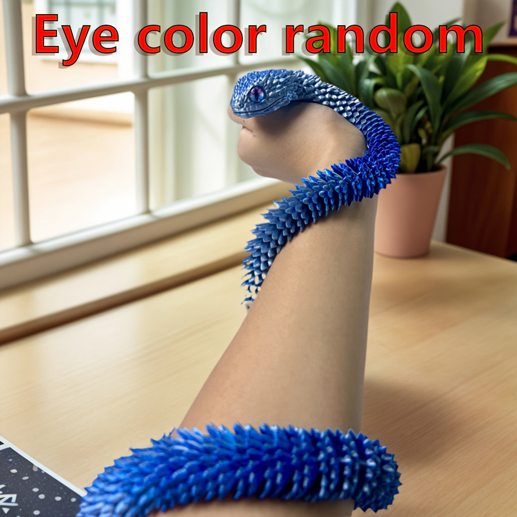 3D Printed Jointed Snake 33in Hinge Joint Hand Painted Animal Statue