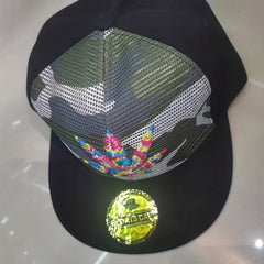 Flat Brim Hip Hop Cap with Maple Leaf Embroidery