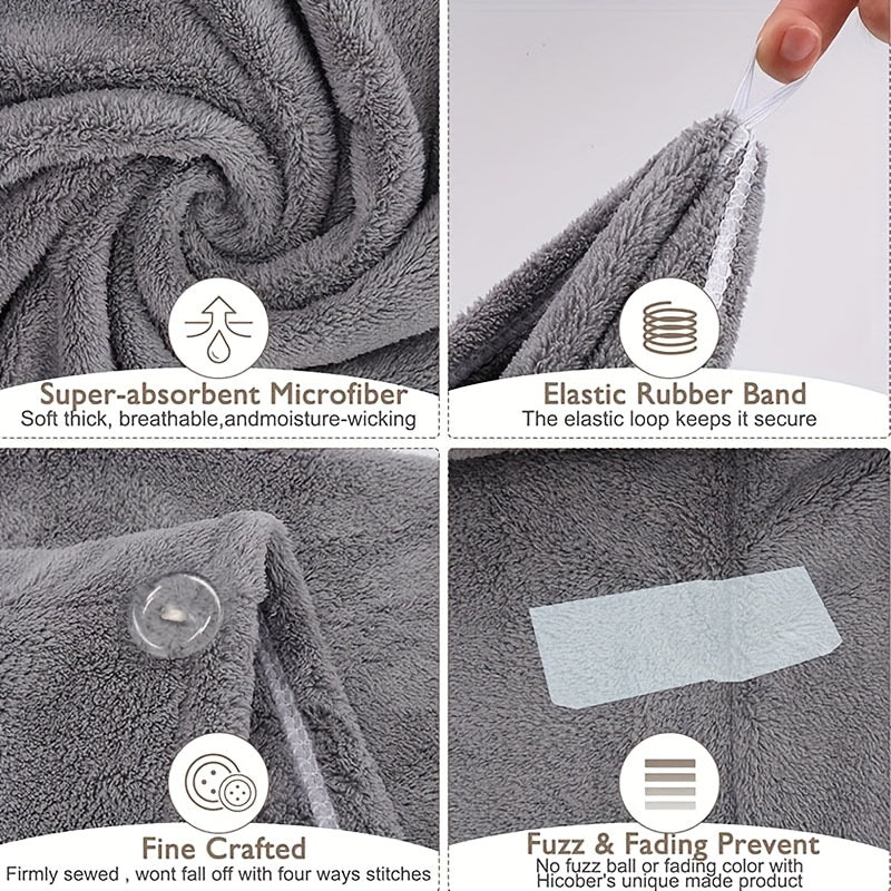 Quick Dry Coral Velvet Bath Towel Cap for Shower and Hair Drying