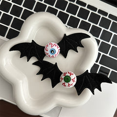 Girl's Green Eyeball Bat Wings Hair Clip Halloween Gothic Hair Accessories