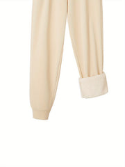 Women's Plus Car Print Fleece Lined Elastic Harem Pants