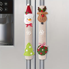 3pcs Christmas Fridge Handle Cover Xmas Home Decor