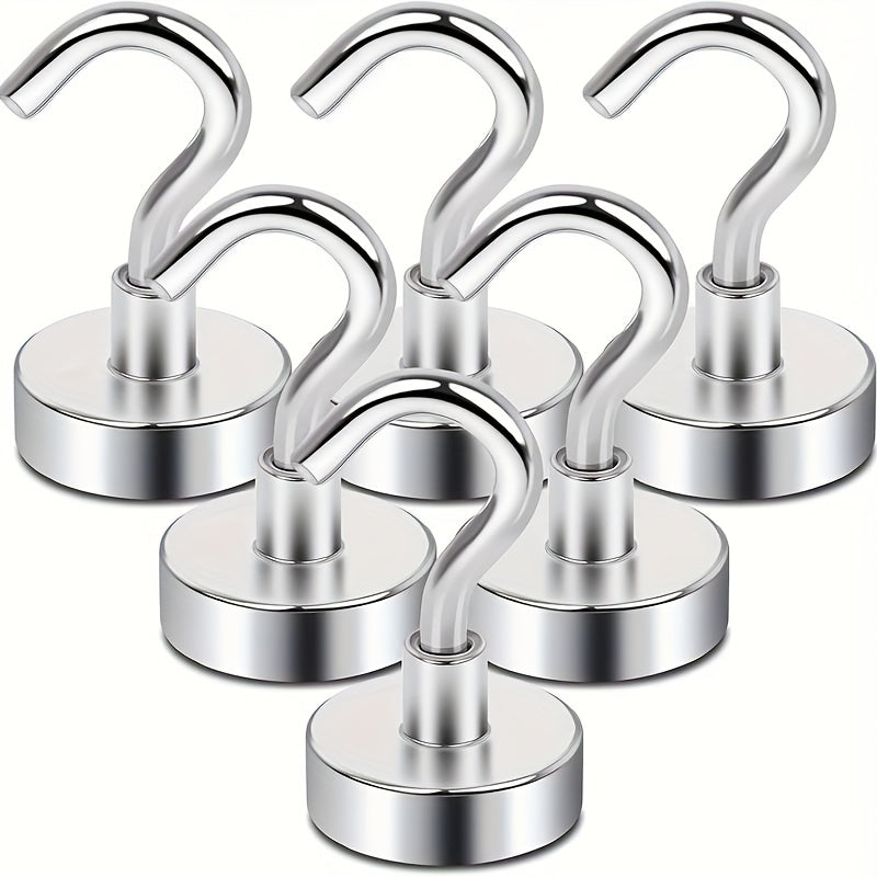6 Pcs Magnetic Hooks 25 Lb Heavy Duty Earth Magnets With Hook For Refrigerator