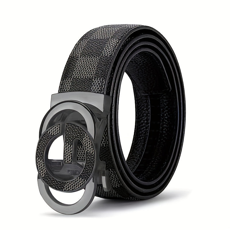 Men's Business Belt with Letter Buckle, Vintage Style