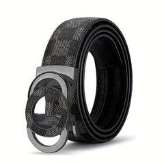 Men's Business Belt with Letter Buckle, Vintage Style