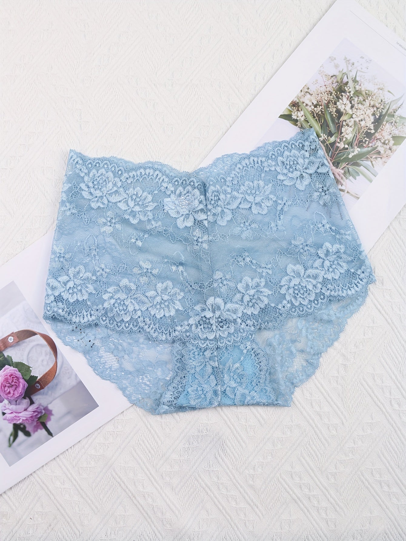 6pcs Floral Lace Briefs Women's Lingerie & Underwear