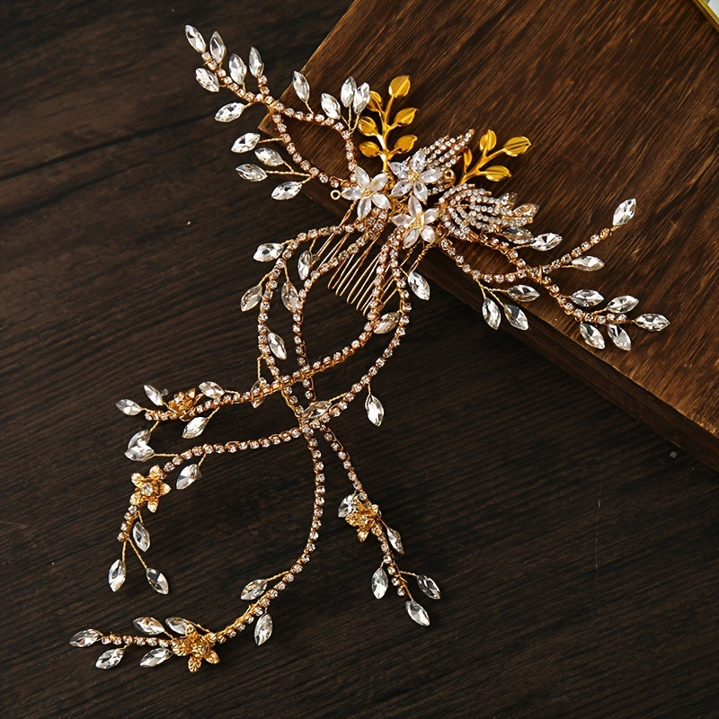 Extra Long Wedding Hair Pins Faux Pearl & Crystal Bride Hair Accessories