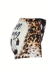 JESUS Print Skinny Shorts Casual Shorts Women's Clothing