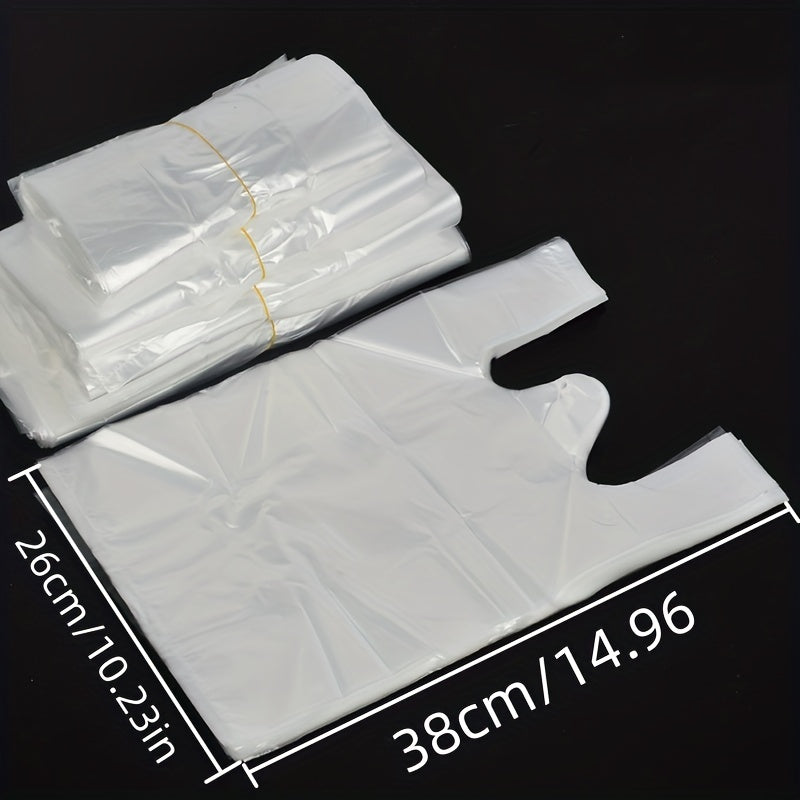 100/200 Pcs Transparent Plastic Bags for Grocery Store Shopping