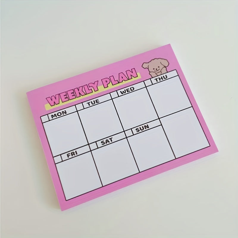 150pcs Cartoon Girl Heart Sticky Note Paper Weekly Plan Puppy Sticky Note Book
