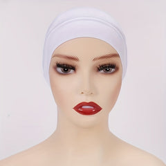 Solid Inner Cap Elastic Turban Women Head Wrap Hijab Underscarf Beanie