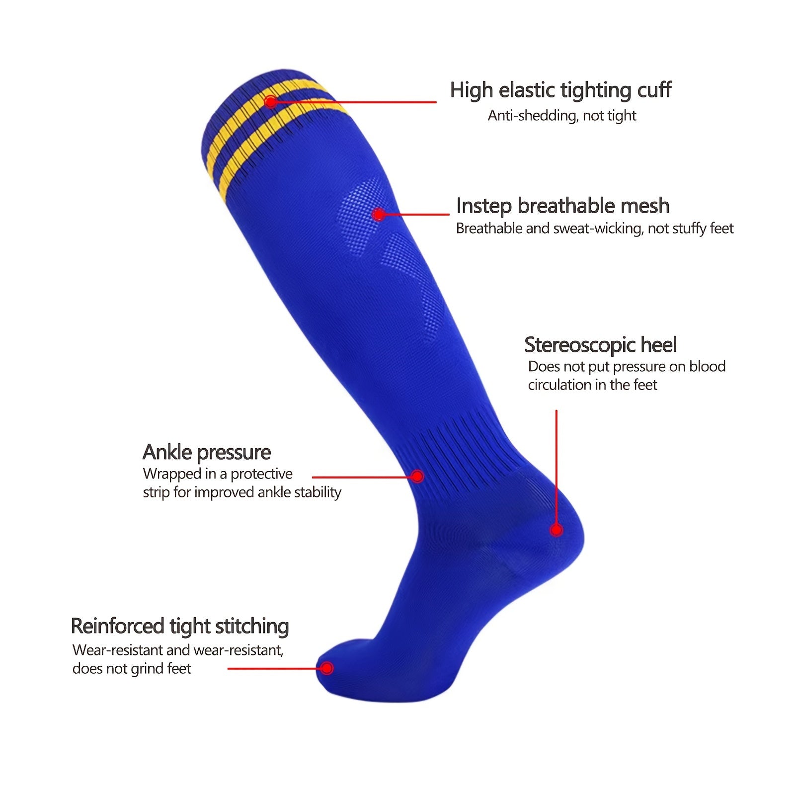 Unisex Thin Football Socks One Size 6-10