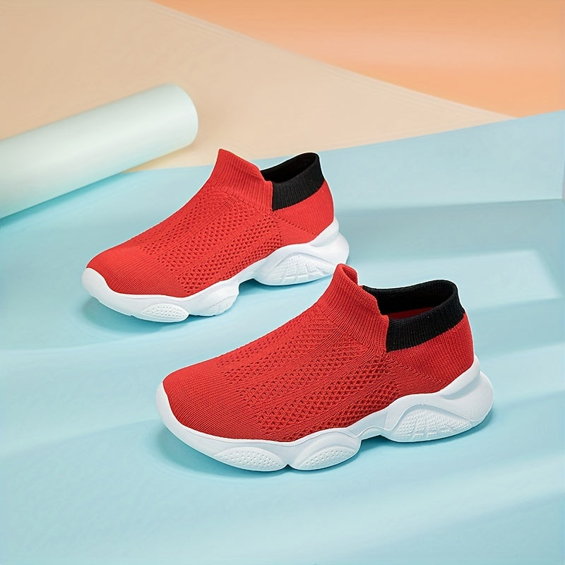 Boys Breathable Knit Sneakers Casual Running Shoes