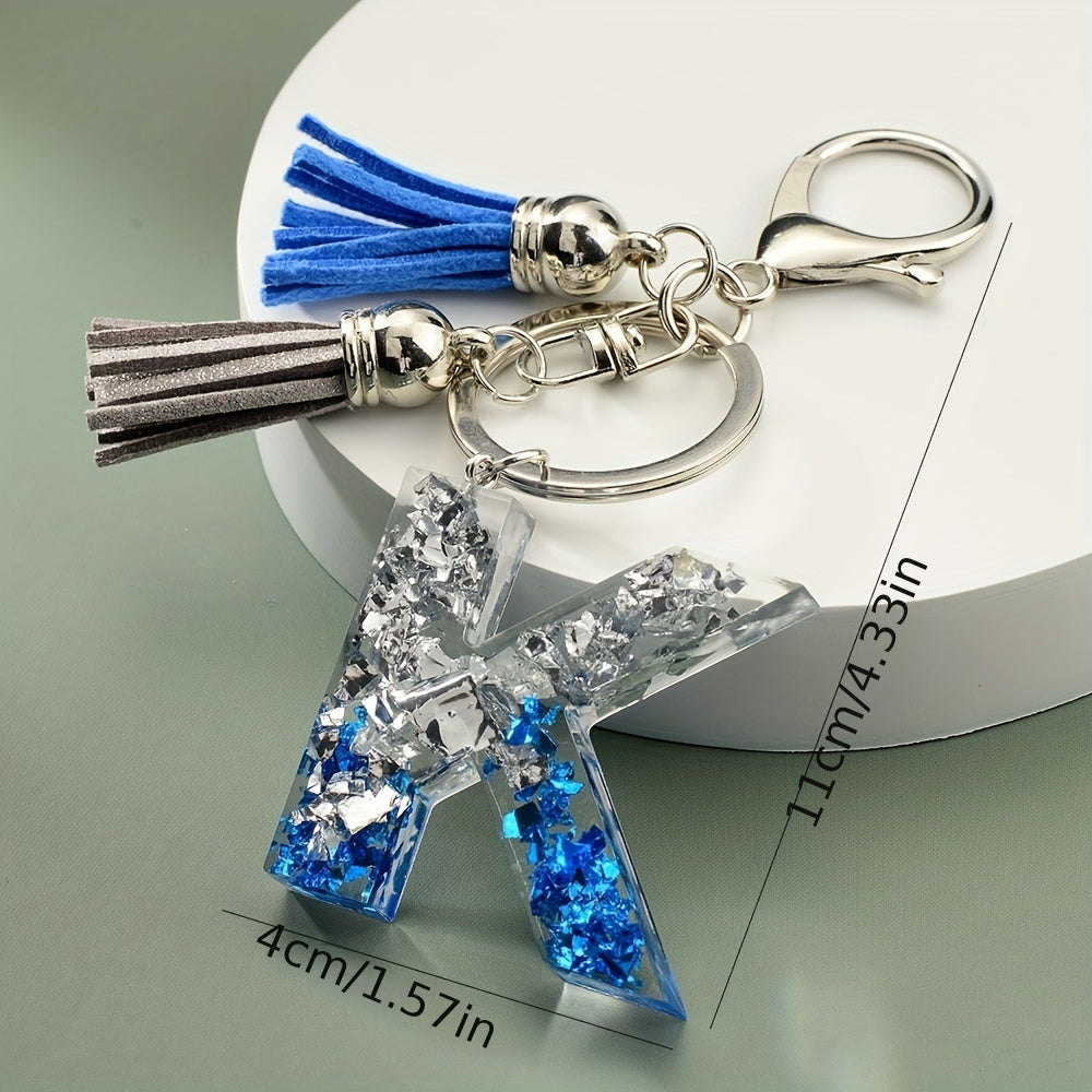 Initial Letter Keychain Resin English Letter Shape Keychain Pendant