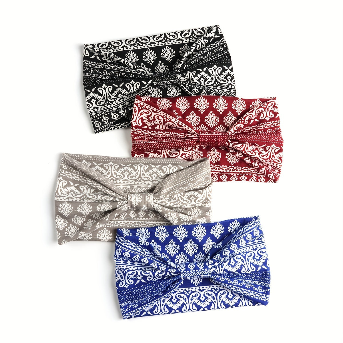 Boho Vintage Headband Paisley Pattern Stretchy Turban for Women