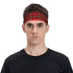 Vintage Plaid Headband Red Striped Sports Casual Outfit Accessory