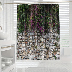 Flower Wall Shower Curtain Waterproof Bathroom Partition
