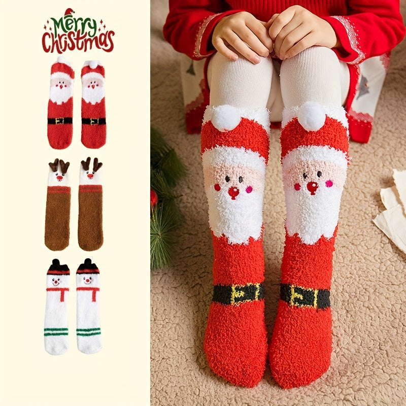 Christmas Socks Winter Sleep Warm Floor Socks - 3 Pairs