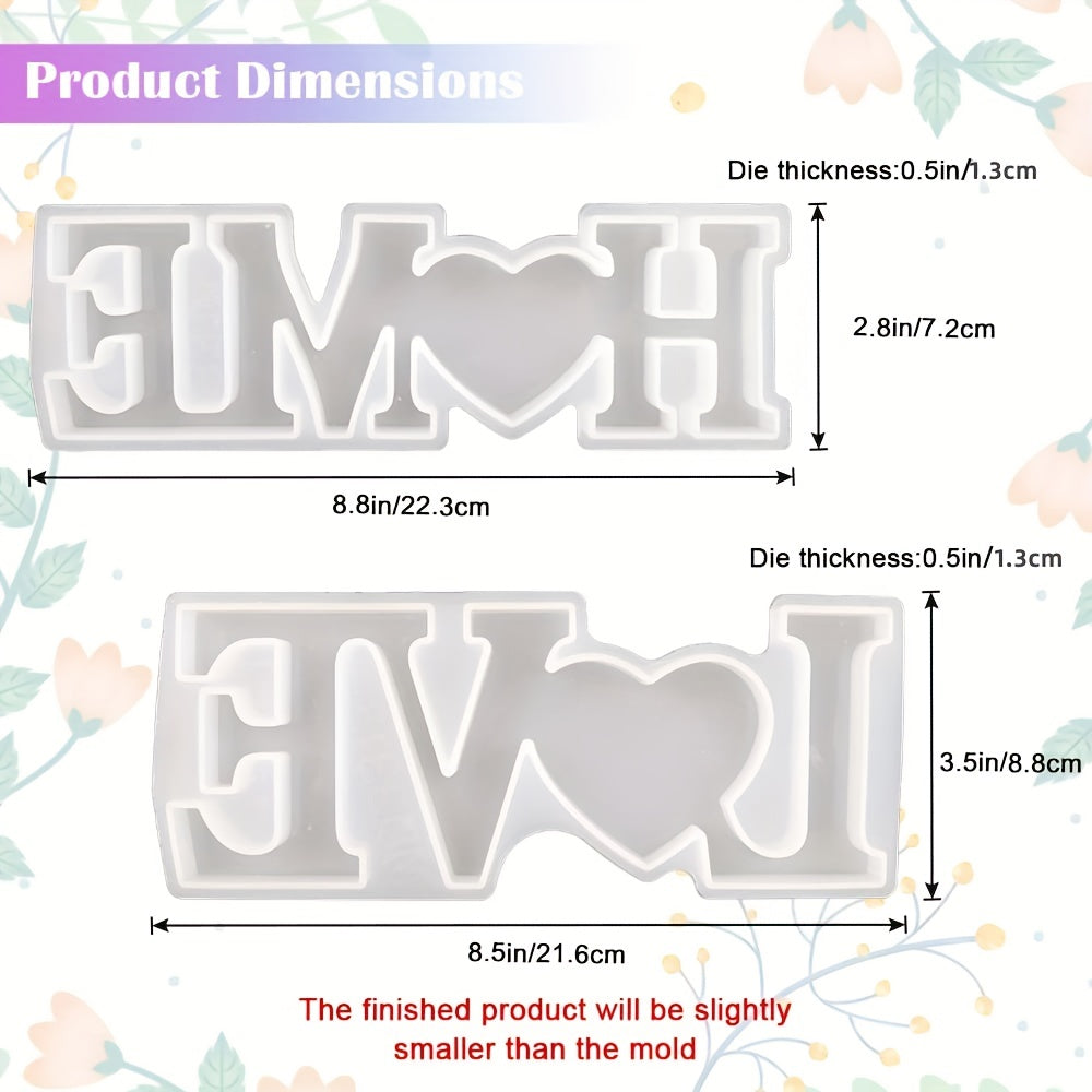 Resin LOVE & HOME Silicone Molds for Room Decoration